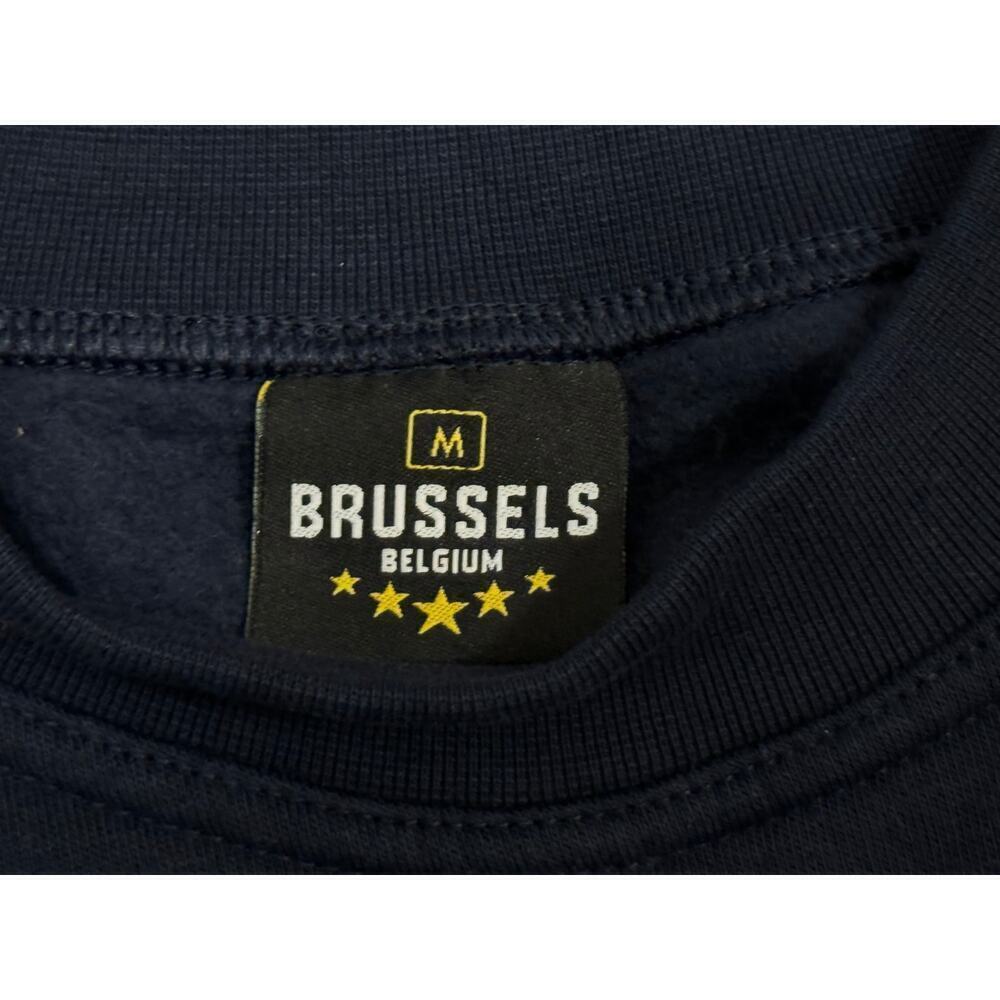 NWOT Brussels Belgium Men’s Navy Crewneck Sweatshirt Embroidered Size M​​​​​ - Picture 7 of 8